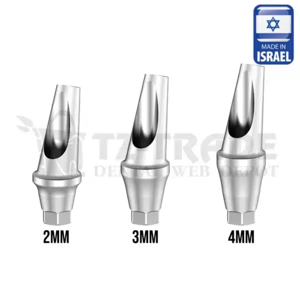 Angled 15 deg Shoulder Titanium Abutment 2-4mm Osstem Regular Compatible